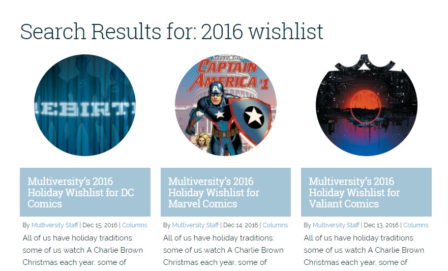 2016 Wishlist