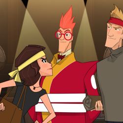 BIG HERO 6 THE SERIES - "Food Fight" - Aunt Cass becomes obsessed with participating in an underground cooking competition. This episode of "Big Hero 6 The Series" airs Sunday, June 10 (9:30 - 10:00 A.M. EDT) on Disney Channel. (Disney Channel)