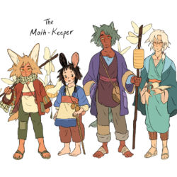 The Moth Keeper character designs
