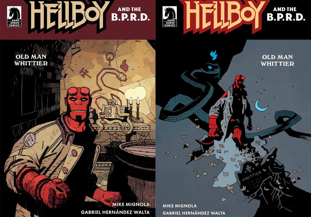 Hellboy and the BPRD Old Man Whittier both covers