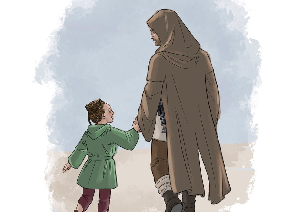 Obi-Wan and Leia by Megan Levens